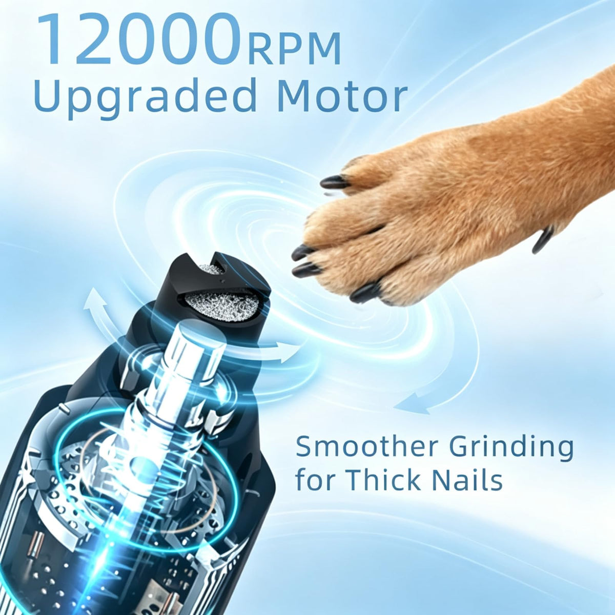 Dog Nail Grinder with 3 Ports, 2 Speeds G8068