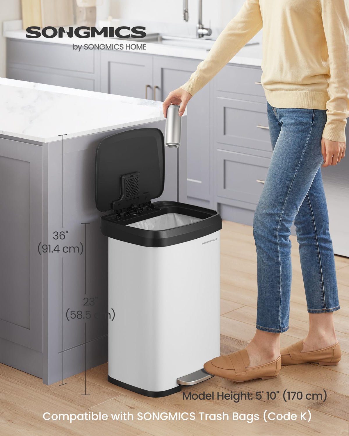 13 Gallon Stainless Steel Kitchen Trash Can E408120