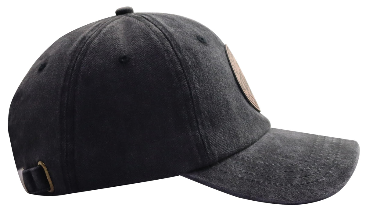 Vintage Adjustable Leather Patch Baseball Cap B71482