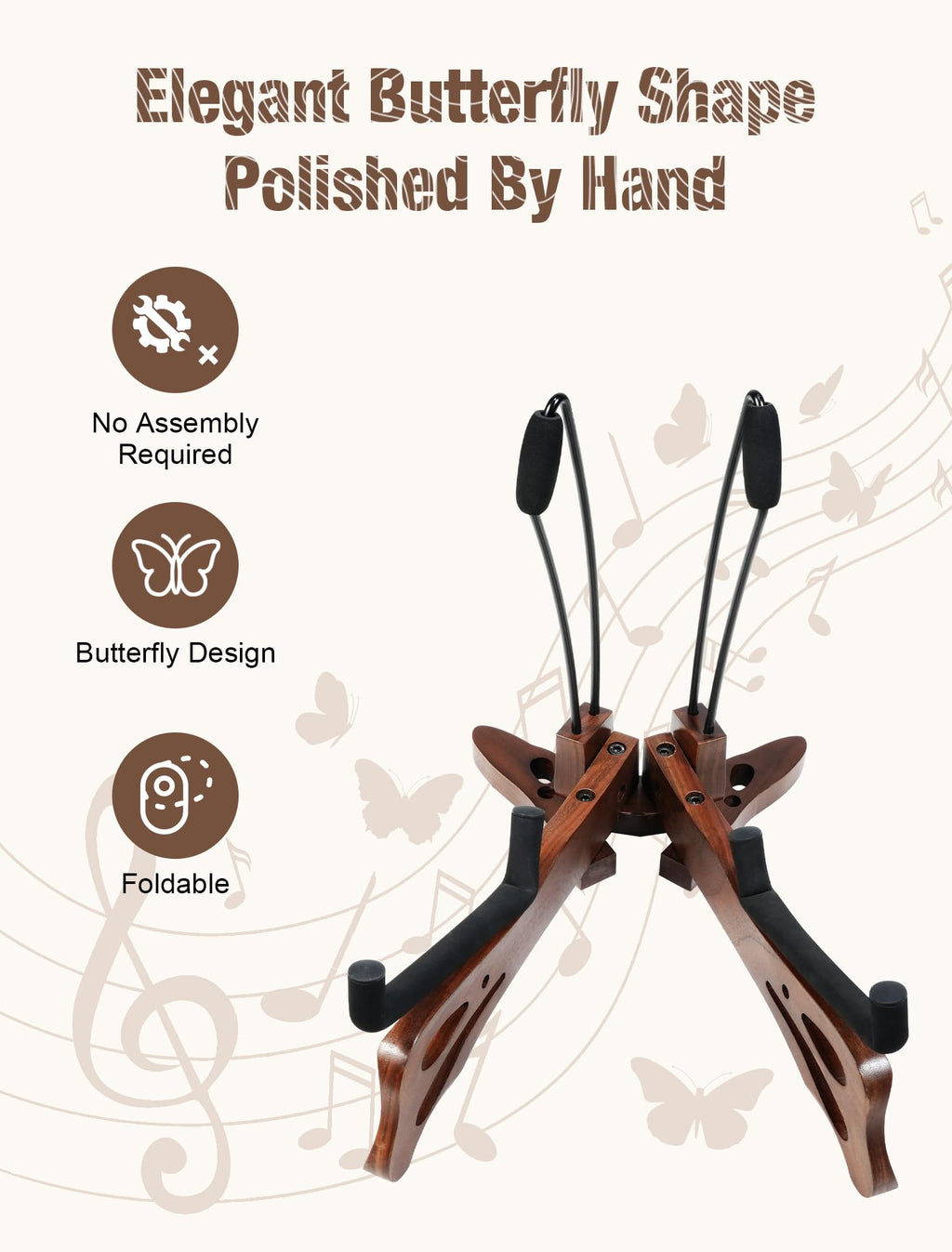 Walnut Cello Stand with Bow Holder O4547