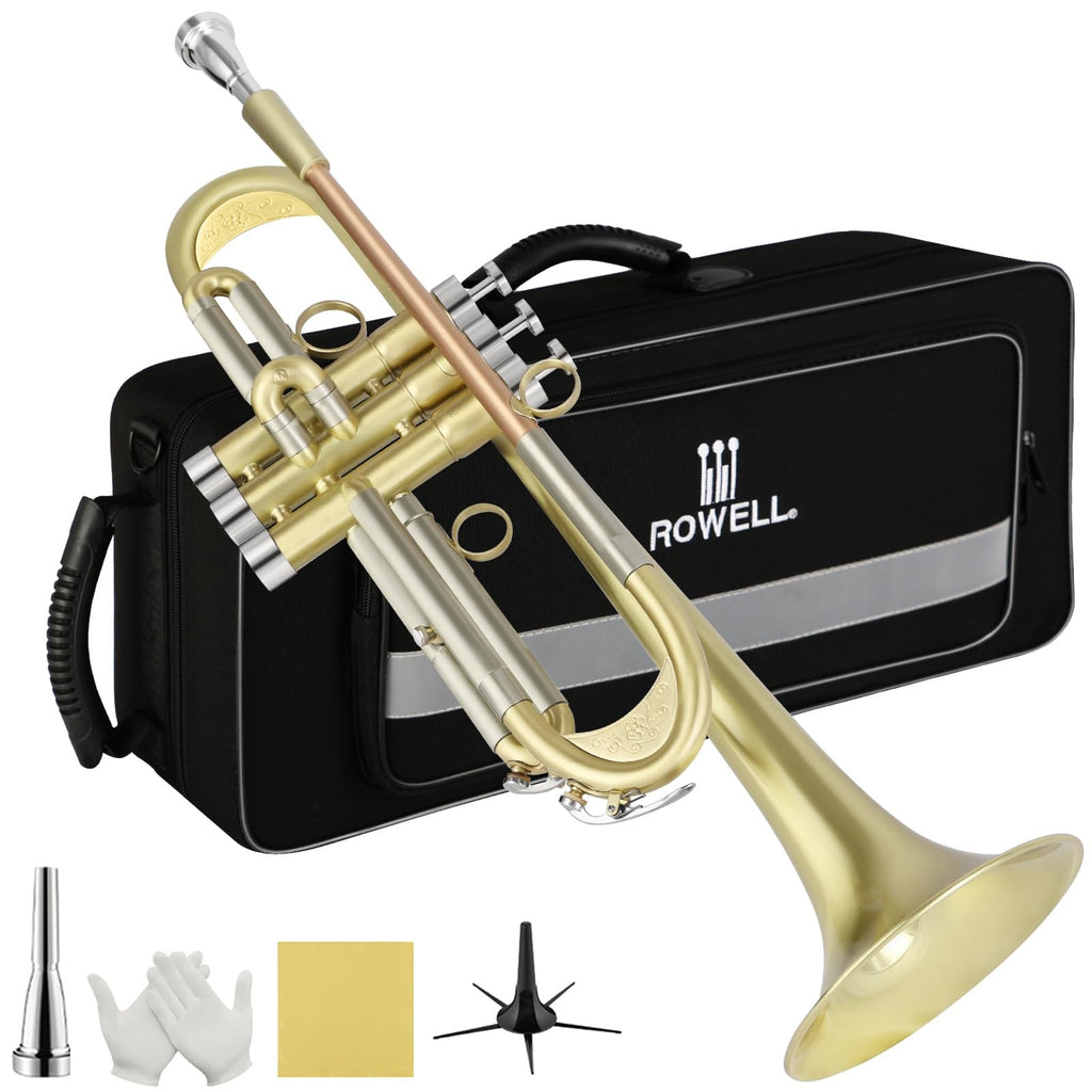 Brushed Finish Standard Brass Bb Trumpet Set with Hard Case W44971