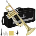 Brushed Finish Standard Brass Bb Trumpet Set with Hard Case W44971
