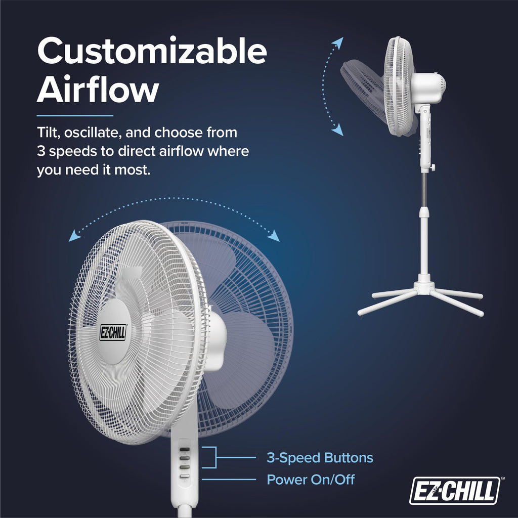 16" Oscillating Pedestal Fan White R982327