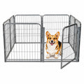 24 inch 8 Panel Portable Grey Metal Pet Playpen D541