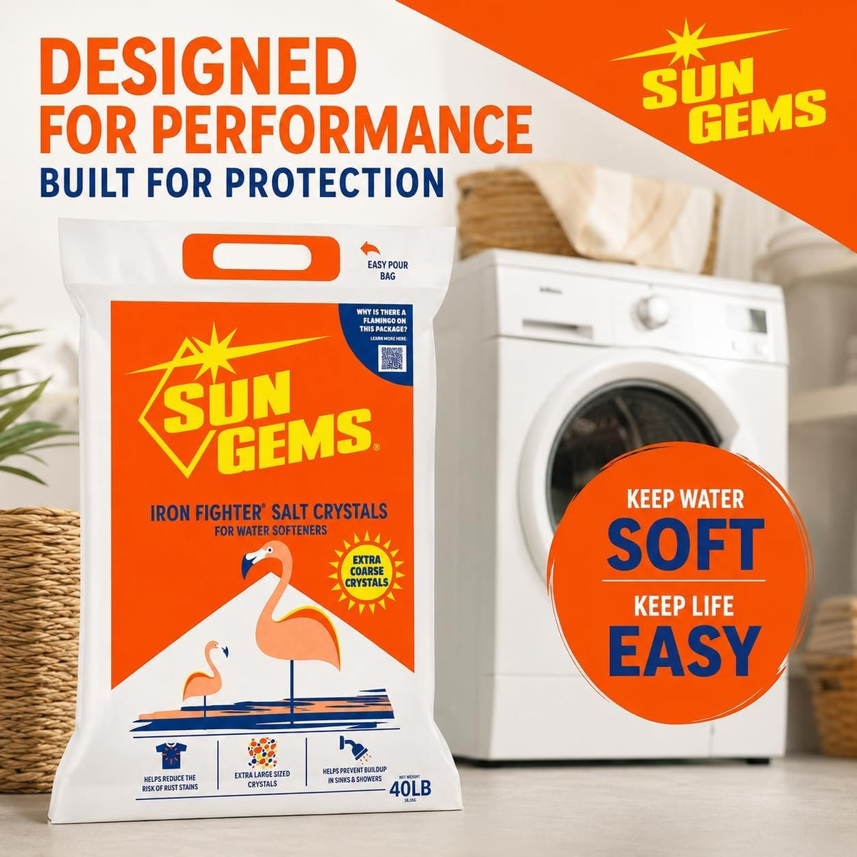 Water Softener Salt Crystals 40 lb Extra Coarse U852