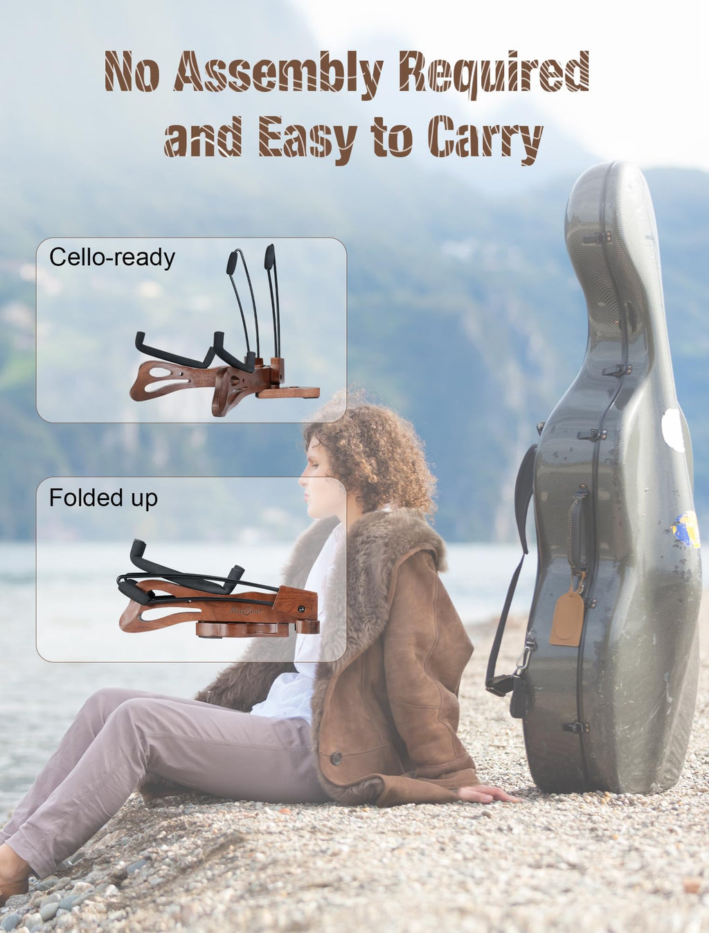 Walnut Cello Stand with Bow Holder O4547