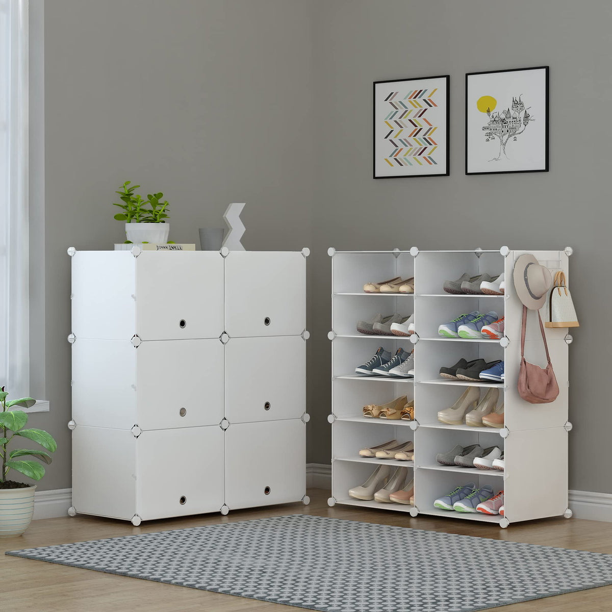 24 Pair Modular Shoe Rack Organizer H3689