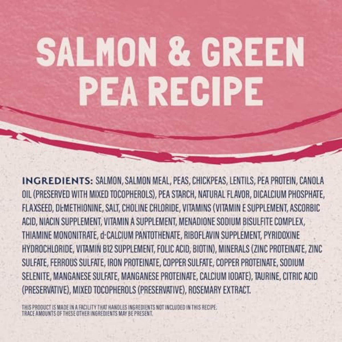 Salmon & Green Pea Cat Food 10 lb U6620