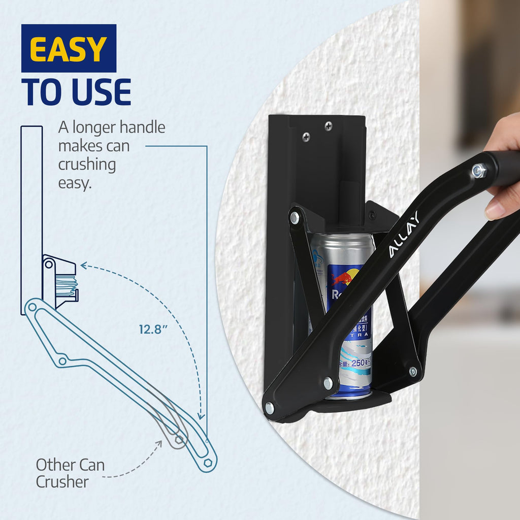 16oz Wall Mounted Can Crusher with Built-In Bottle Opener Y42858