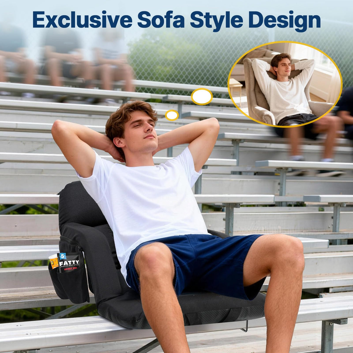 25'' Stadium Seat with Back Support, 2pcs W962