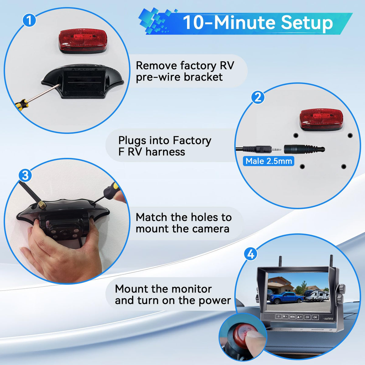 1080P Wireless RV Backup Camera R60143