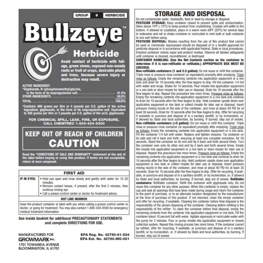 41% Glyphosate Herbicide 2.5 Gallon G2859