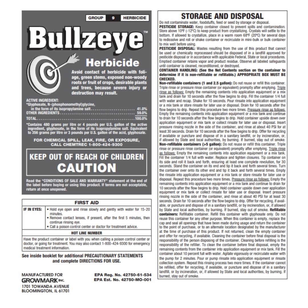 41% Glyphosate Herbicide 2.5 Gallon G2859