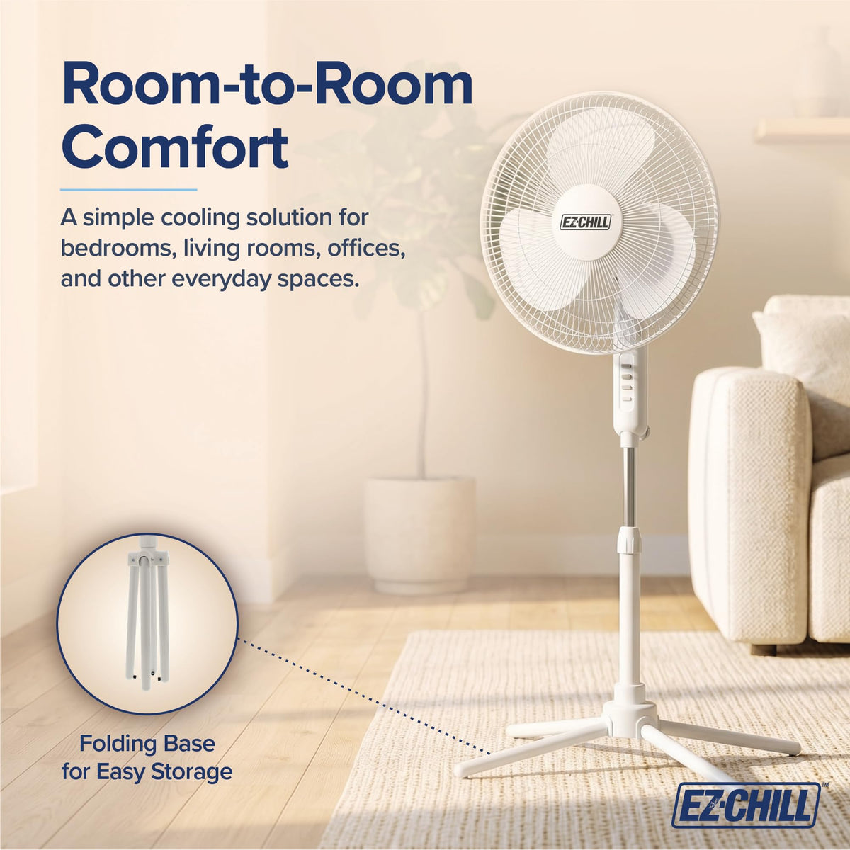 16" Oscillating Pedestal Fan White R982327