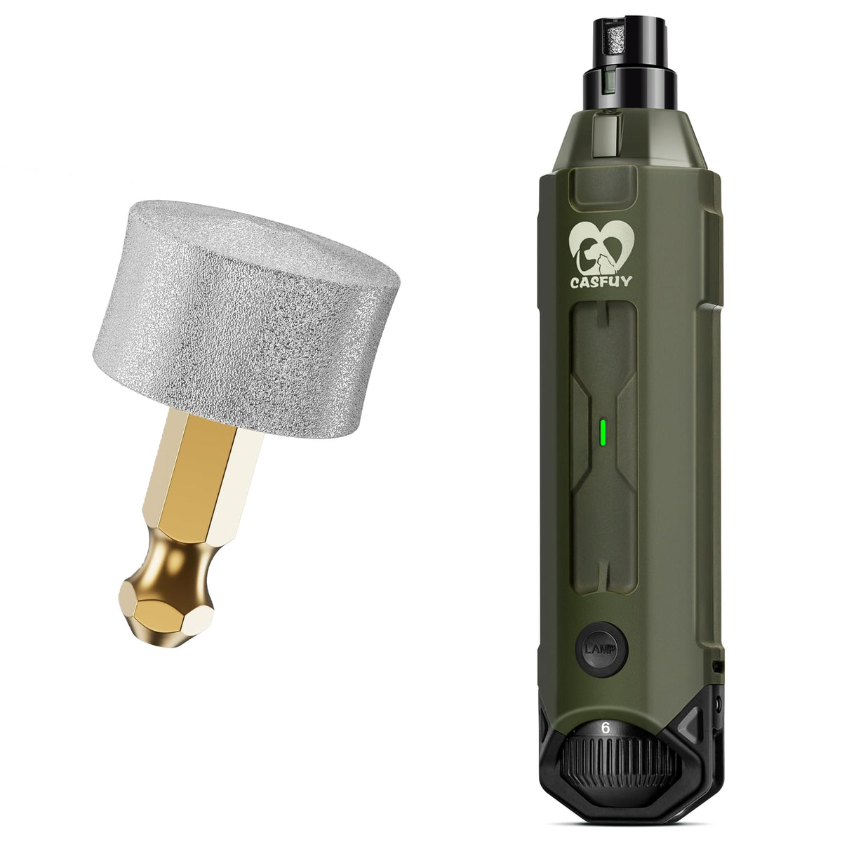 Dog Nail Grinder & Replacement Grinding Head Bundle Y572
