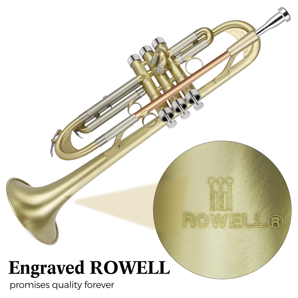 Brushed Finish Standard Brass Bb Trumpet Set with Hard Case W44971