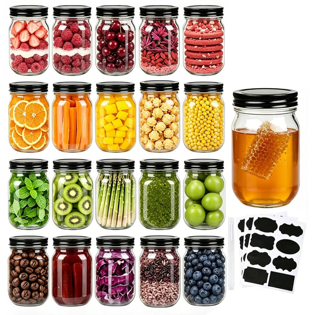 20 Pack Glass Jars With Lids 12 oz R428