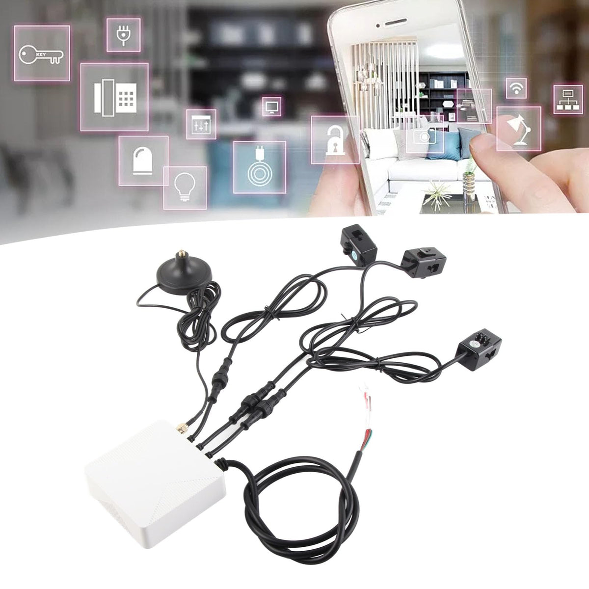 3 Phase Smart Electricity Power Monitor with 3 120A Circuit Level Sensor X7642