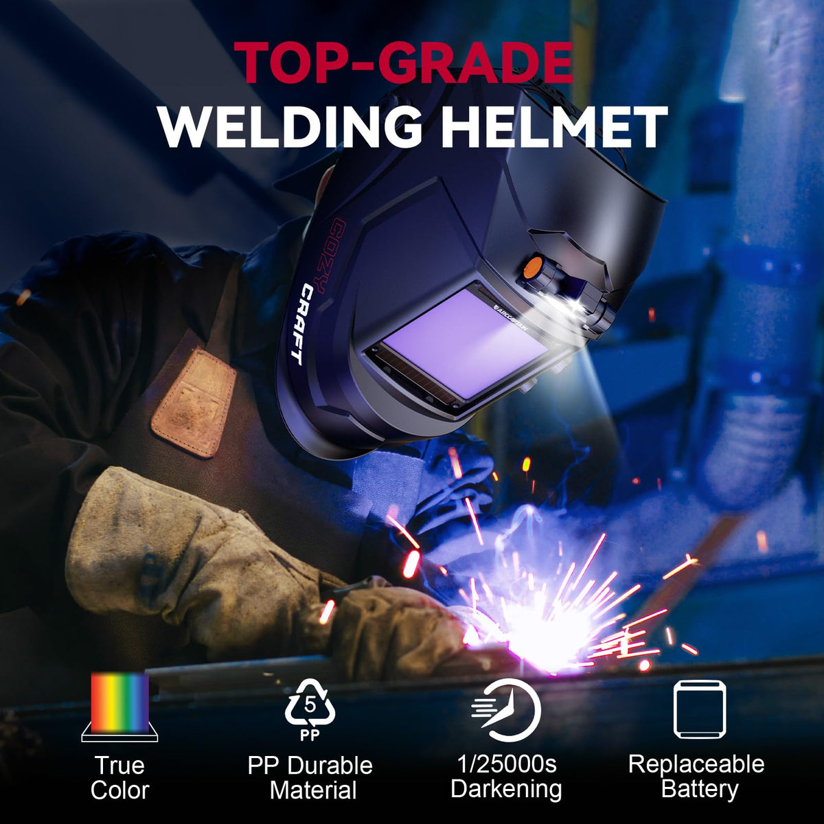 Auto Darkening Welding Helmet Large View I1051