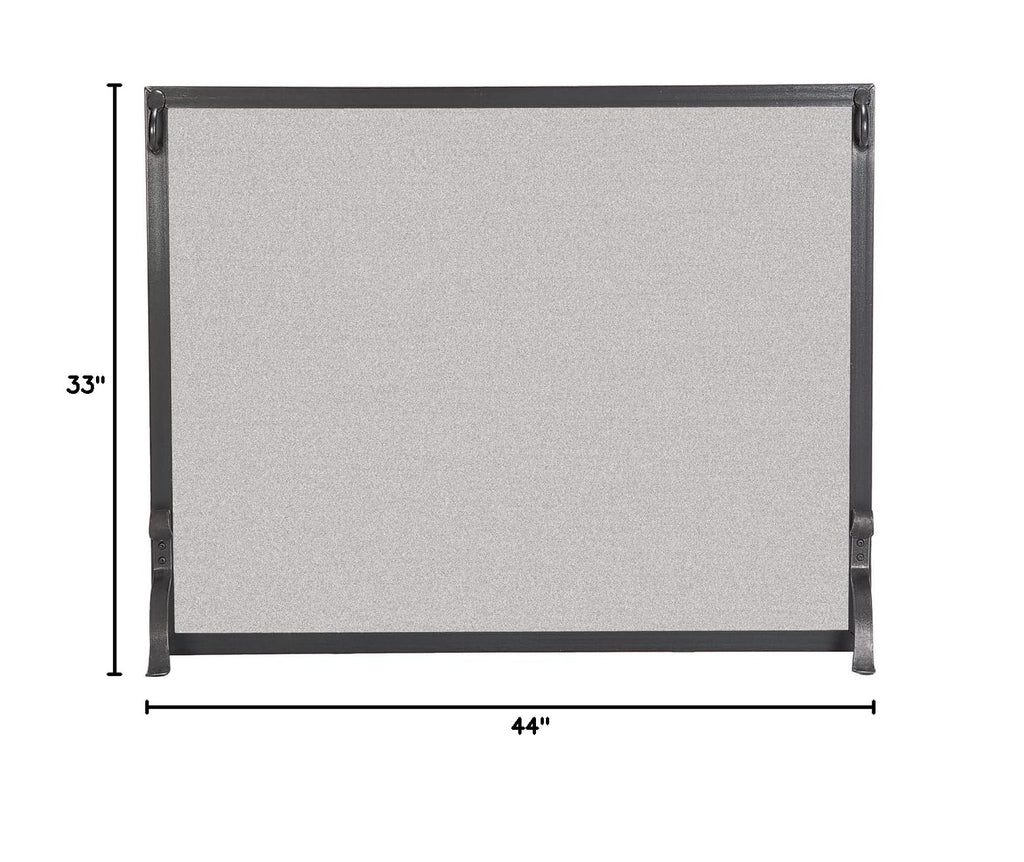 Forged Iron Single Panel Fireplace Screen 44″W x 33″H Q7755