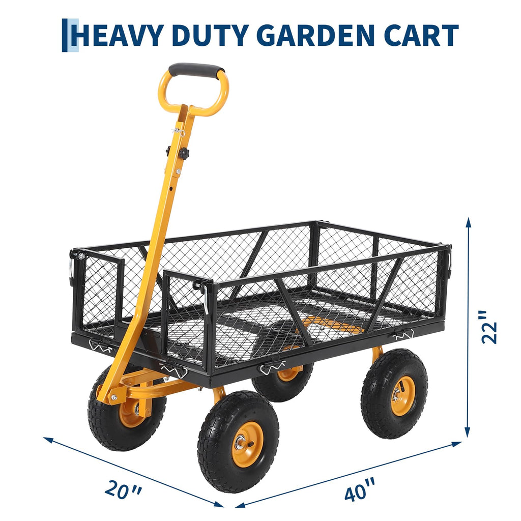 Black Heavy Duty Steel Garden Cart A406