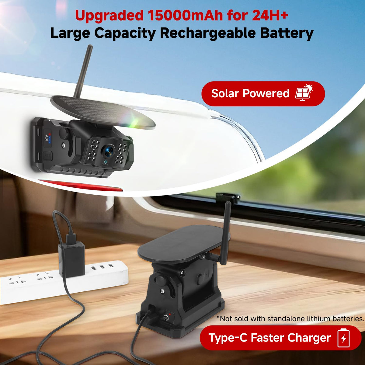 Dual Magnetic Wireless Backup Camera, 7” 1080P HD 4CH DVR Monitor H5617