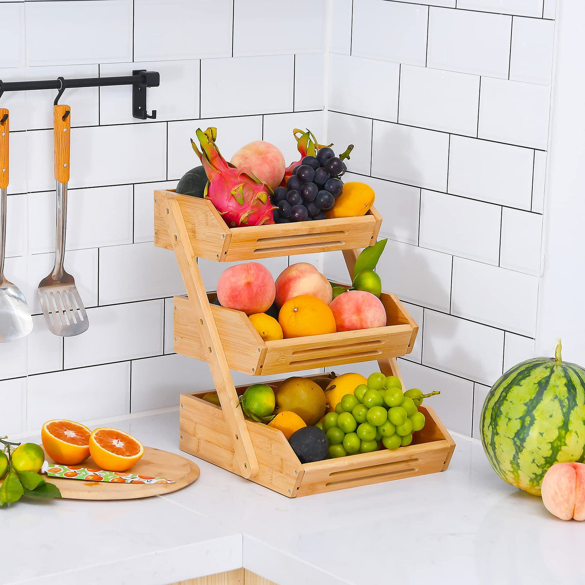 3-Tier Bamboo Fruit Basket P1107