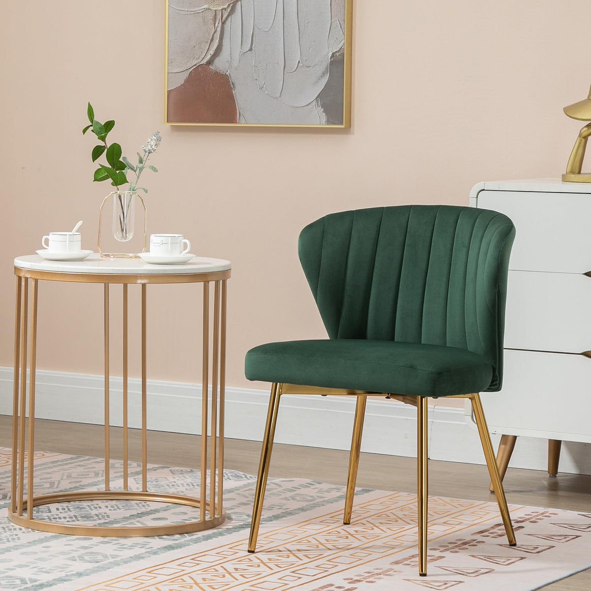Velvet Dining Chairs Set of 2 Green A372