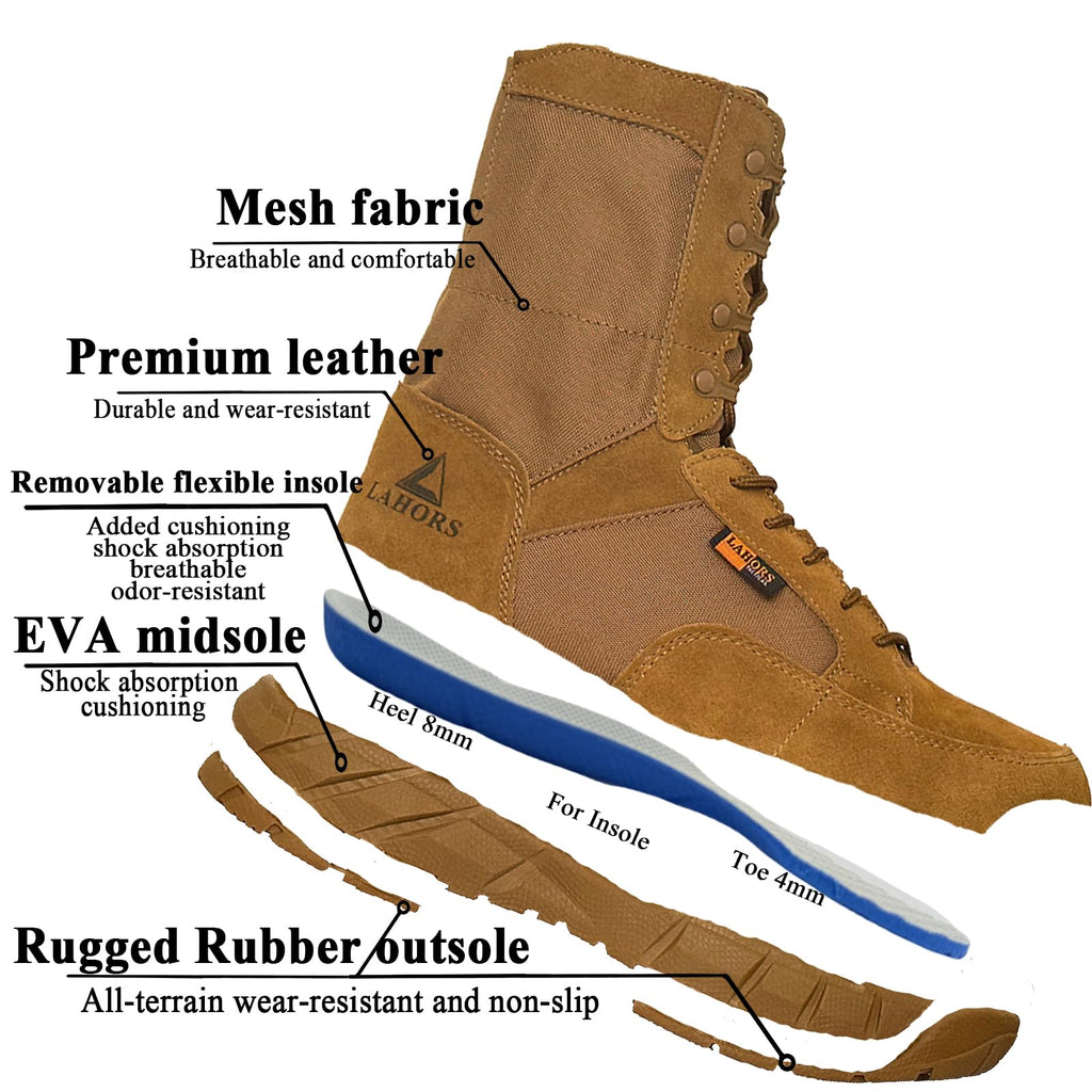 Coyote Brown Lace Up Tactical Boots J667