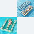 2 Pack Inflatable Pool Float Mat & 75" x 51" Tanning Pool Lounger A865652