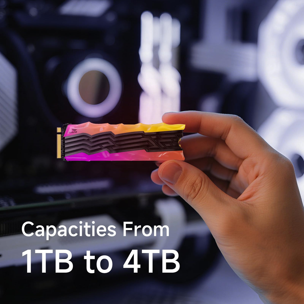 2TB NVMe M.2 SSD PCIe 4.0 Internal Solid State Drive with RGB Heatsink A43253