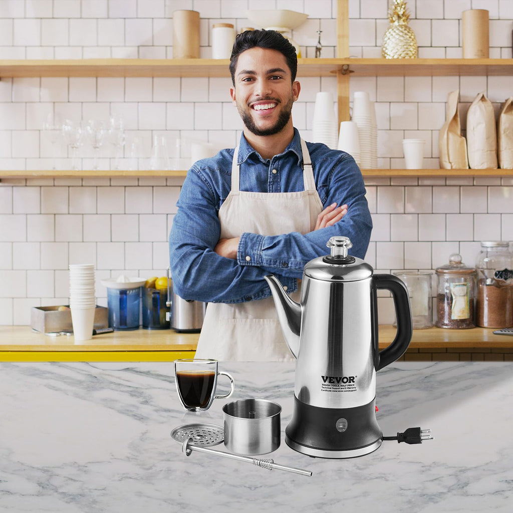 12-Cup Stainless Steel Electric Percolator Coffee Pot W9681