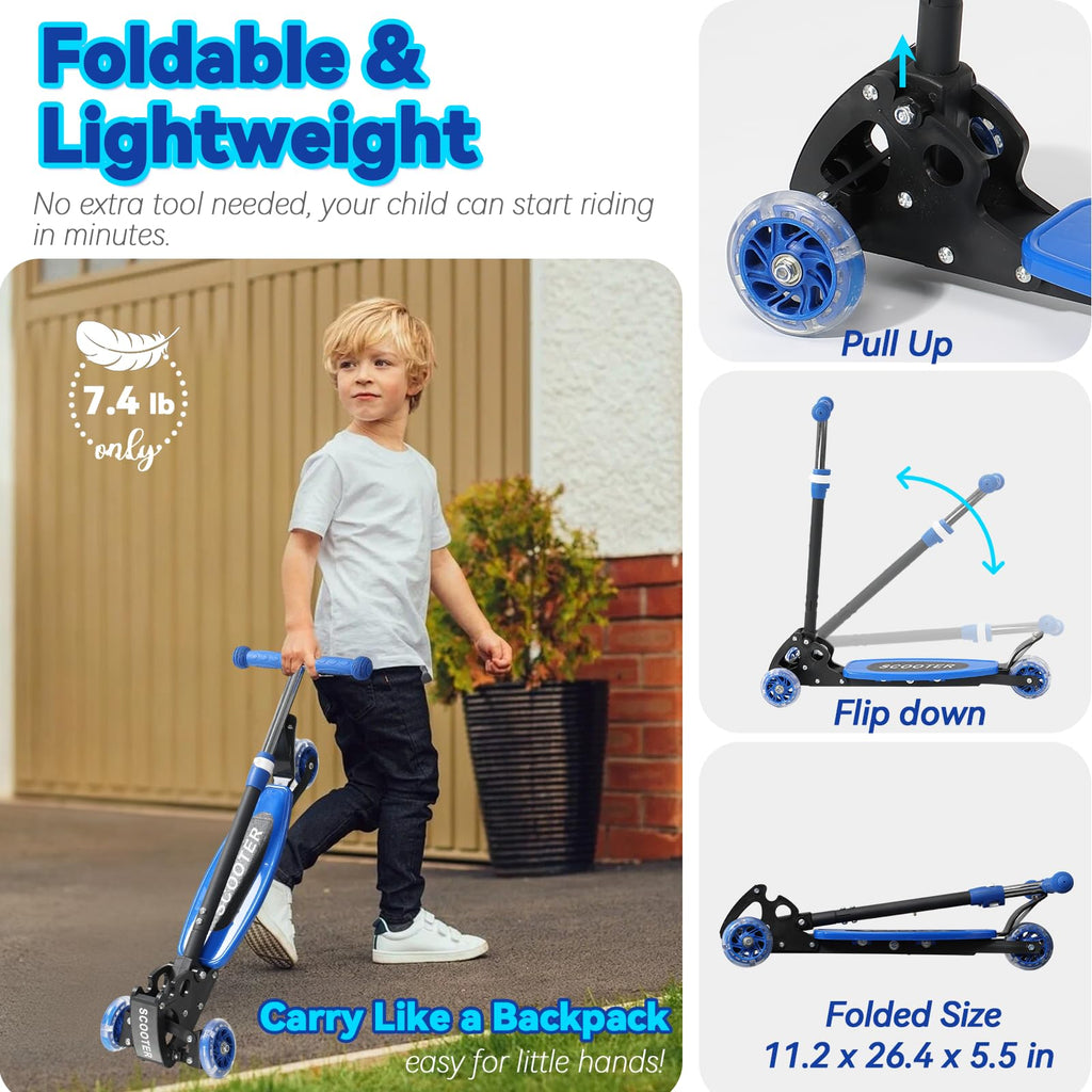 3 Wheel Kick Scooter with Extra-Wide Deck C616