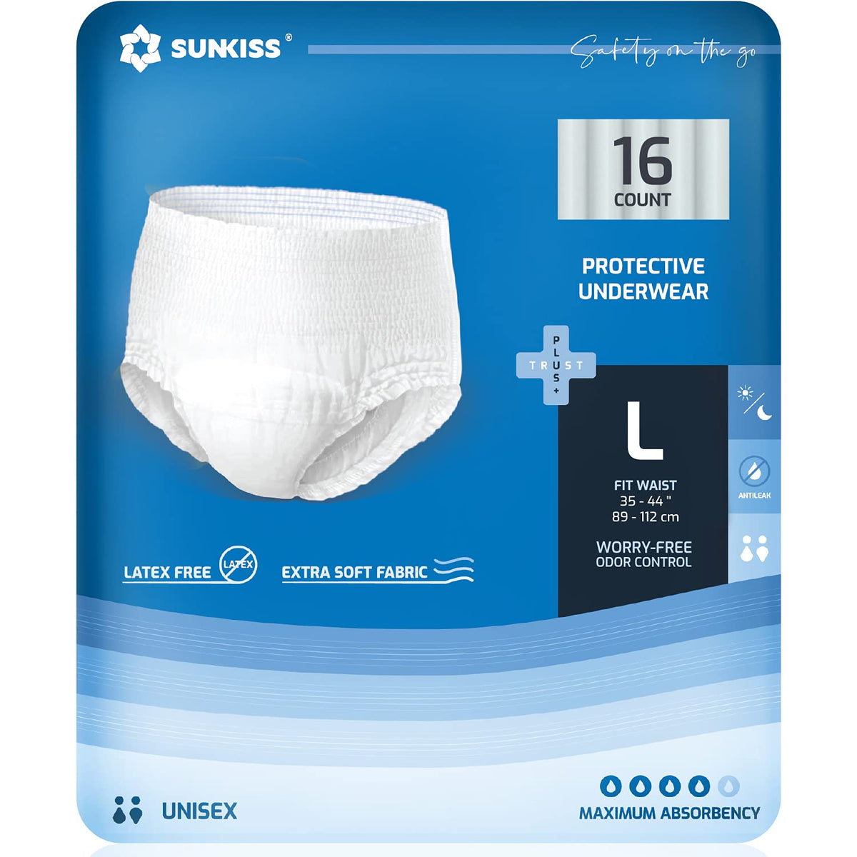Large Incontinence Disposable Underwear 16 Count & Wet Wipes 200 Count Z984