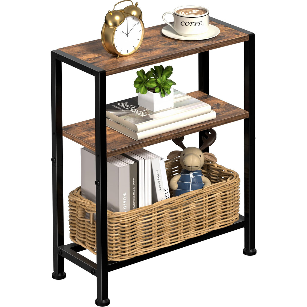 Narrow 2-Tier Side Table with Shelf W818