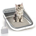Foldable Height-Adjustable Cat Litter Box with Scoop C495619
