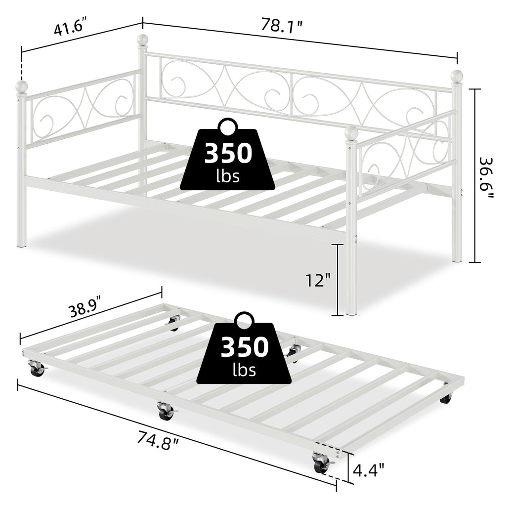 White Twin Daybed with Trundle B68161