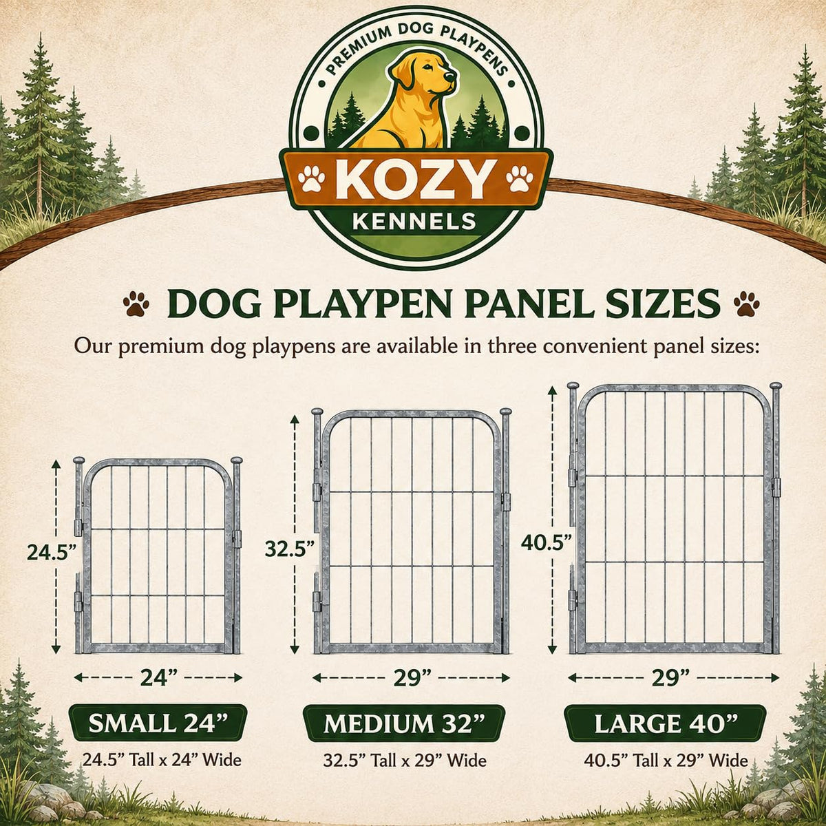 24 inch 8 Panel Portable Grey Metal Pet Playpen D541