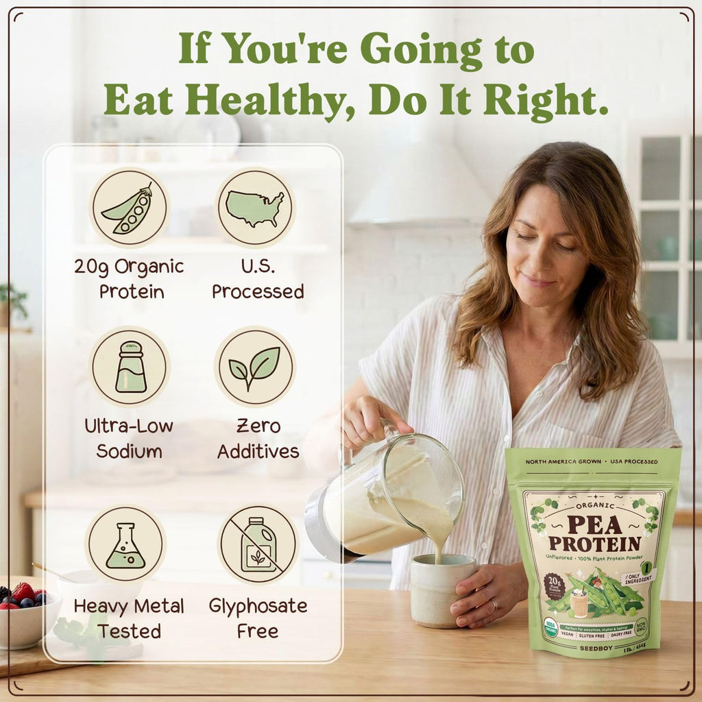 Organic Non-GMO Pea Protein Powder 1 lb Bag R275