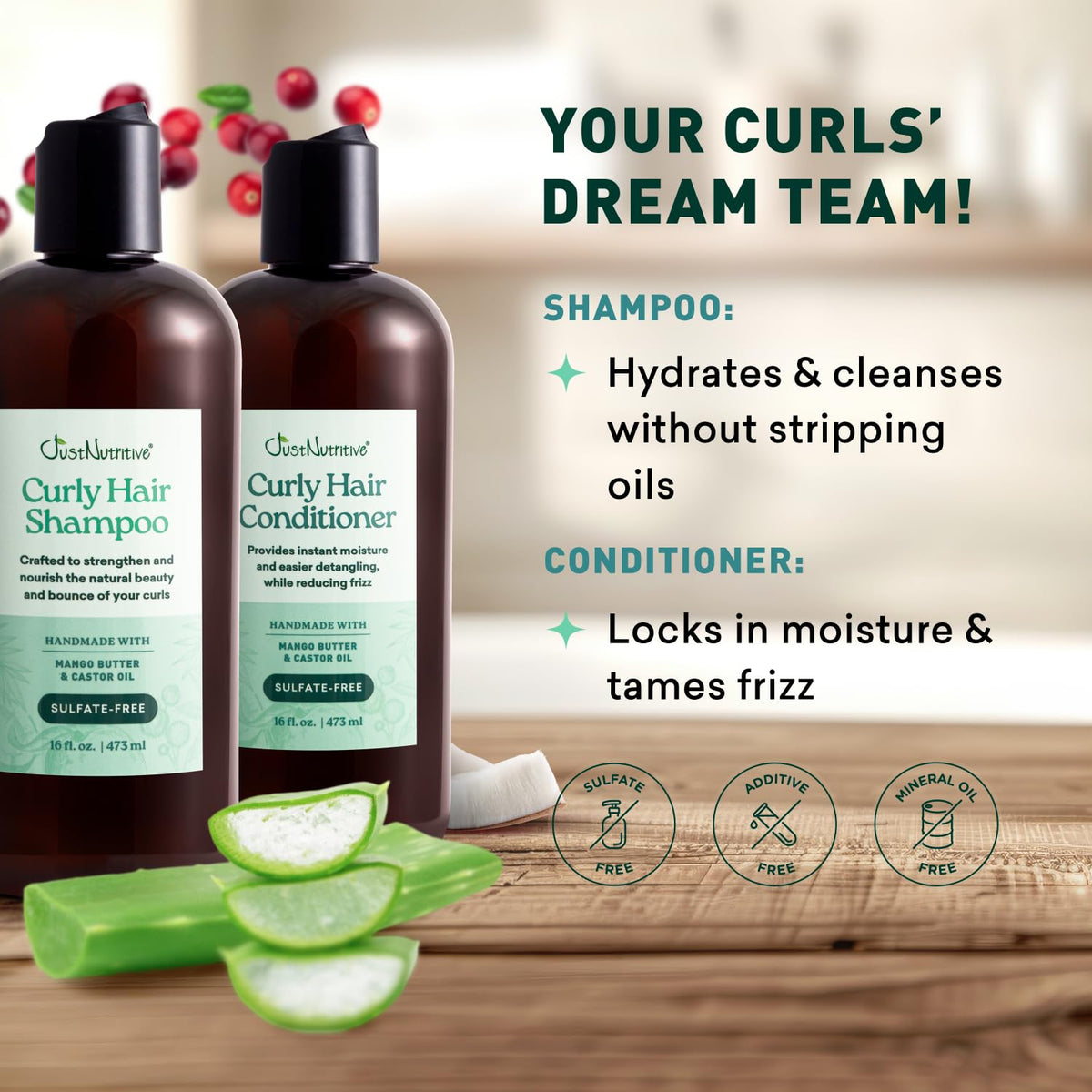 Sulfate-Free Hydrating Curl Enhancing Shampoo and Conditioner Set 16 oz L97425