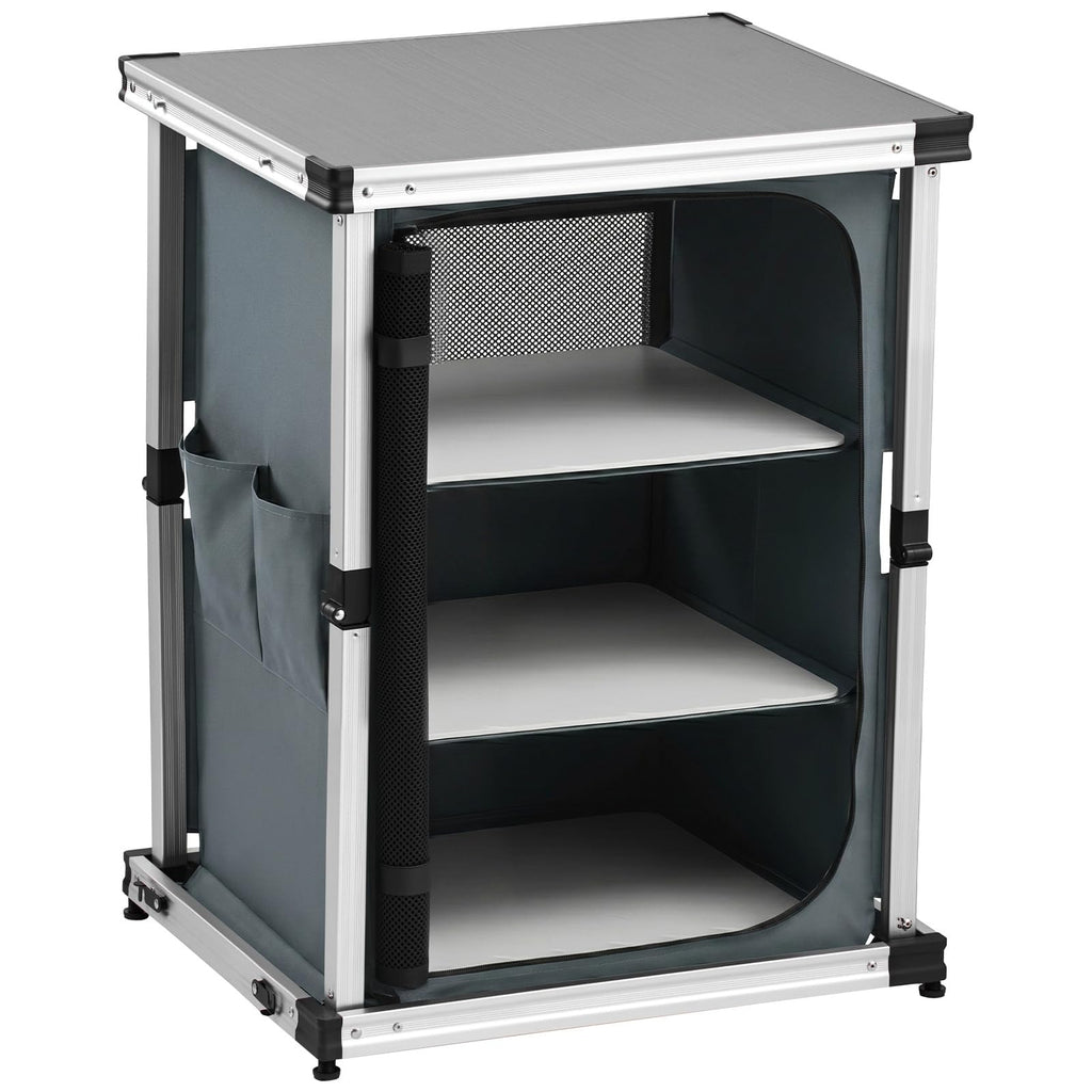 Folding Camping Storage Cabinet with 3 Shelves and Carry Bag P4384