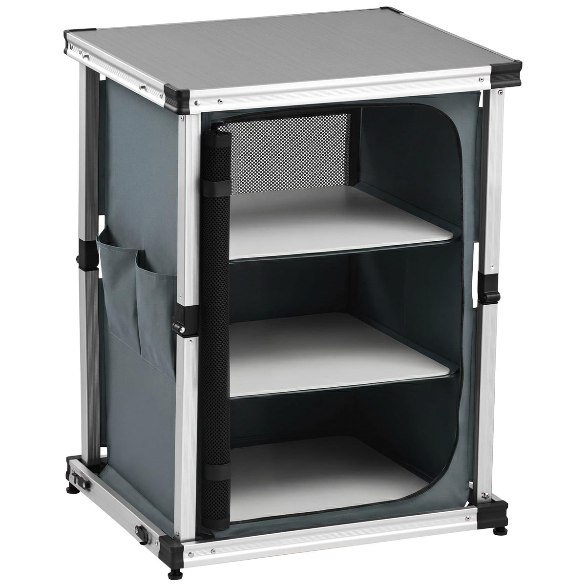 Folding Camping Storage Cabinet with 3 Shelves and Carry Bag P4384