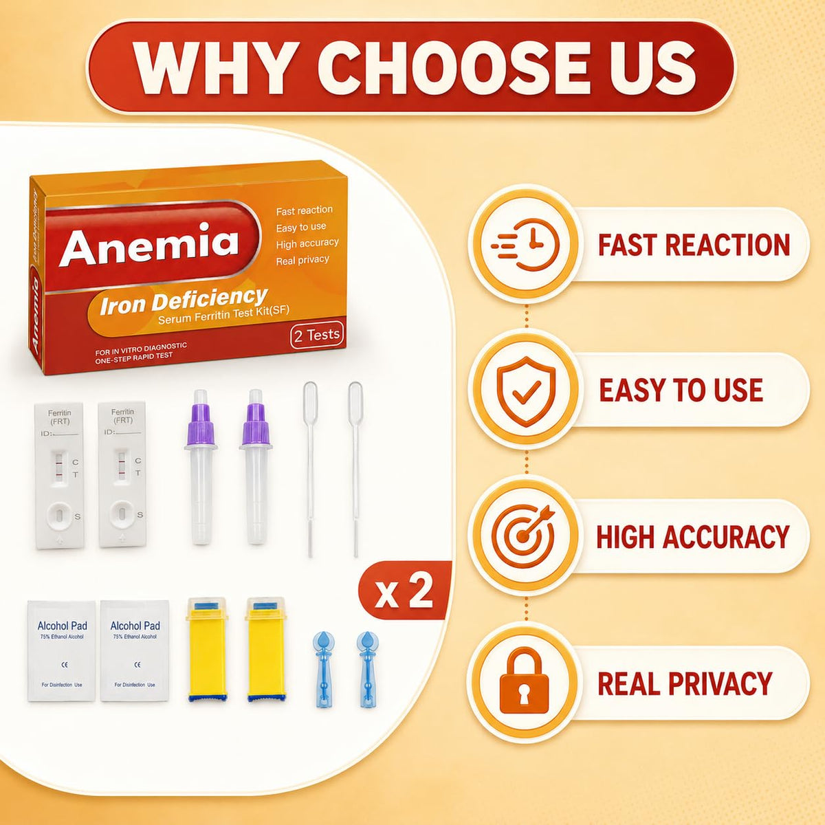 Iron Deficiency at Home Test Kit 2 Pack E89640