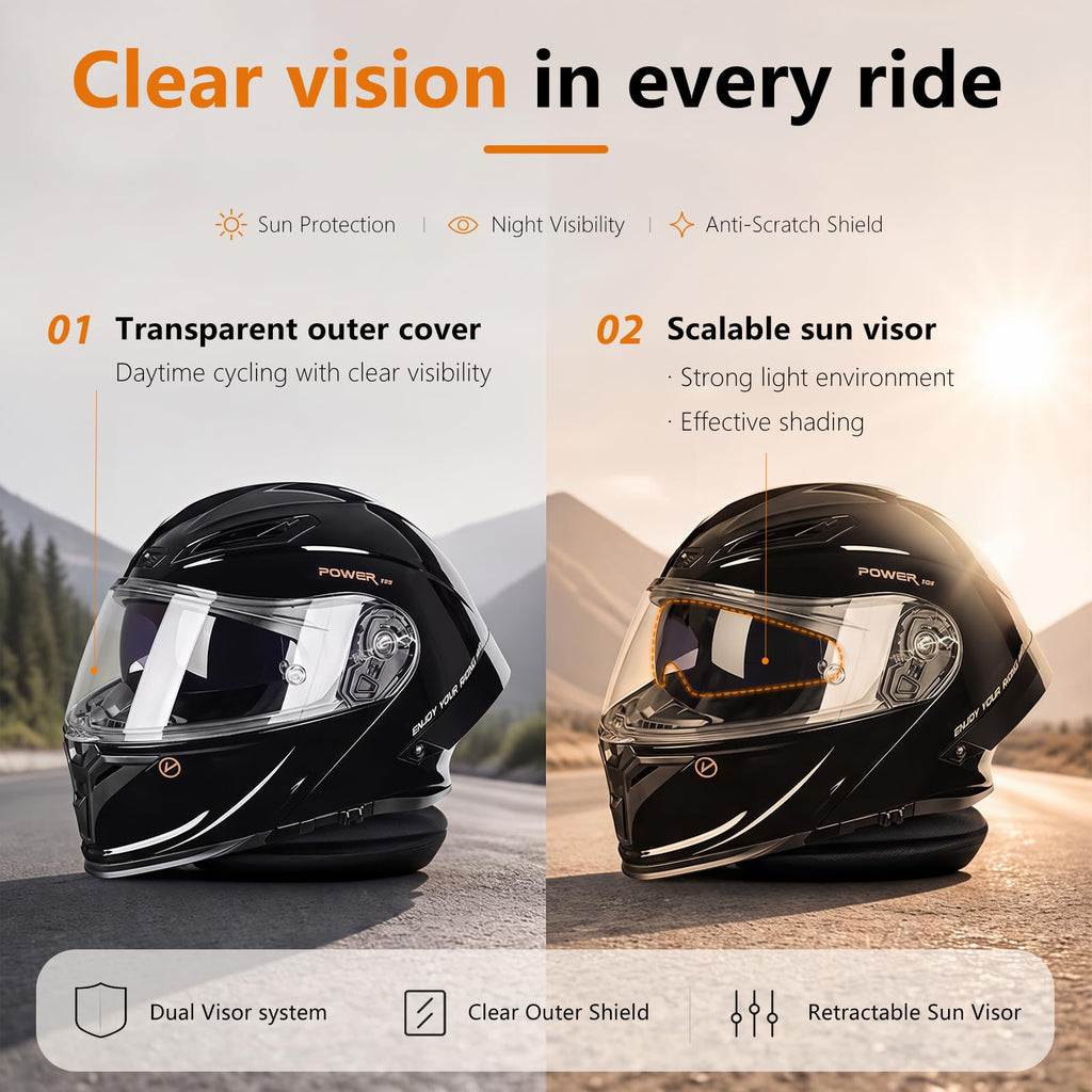 Motorcycle Helmet Bluetooth DOT Approved X38928