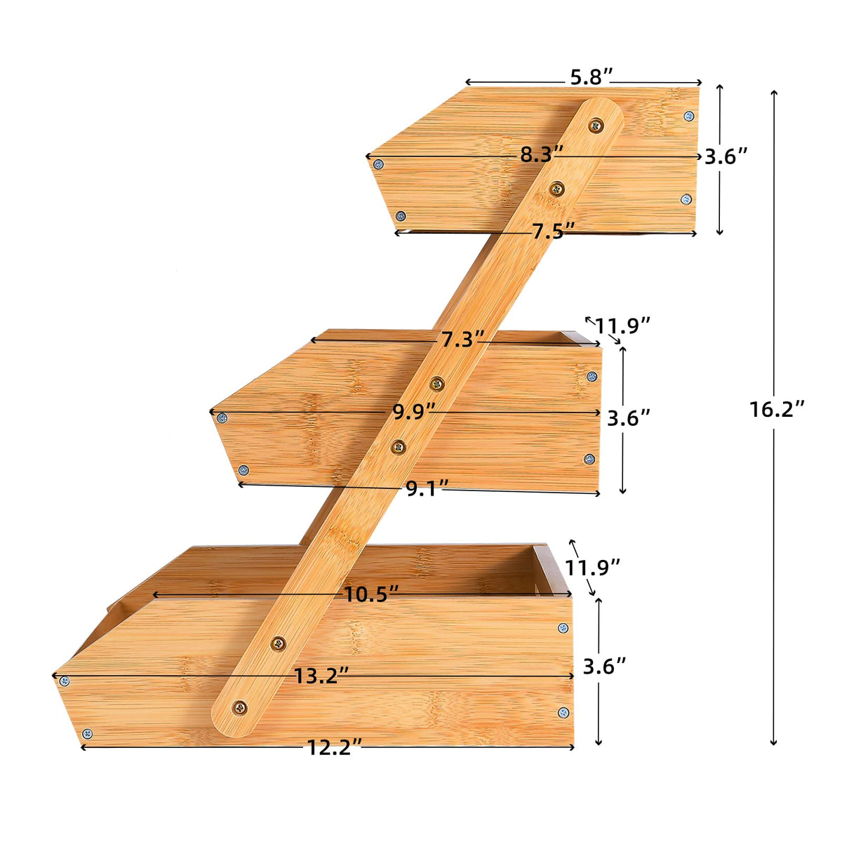 3-Tier Bamboo Fruit Basket P1107