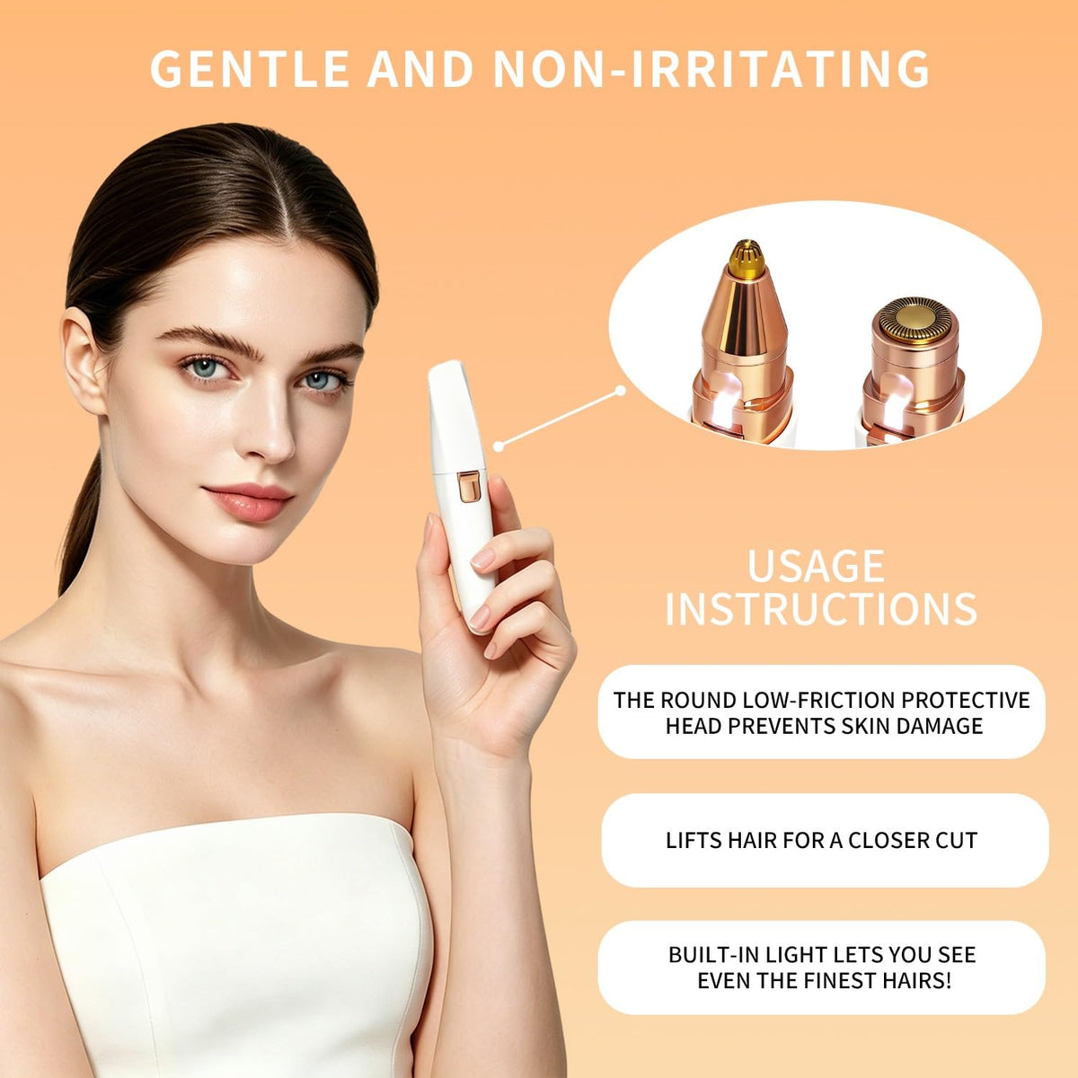 2-in-1 Electric Facial Hair Removal for Women X263