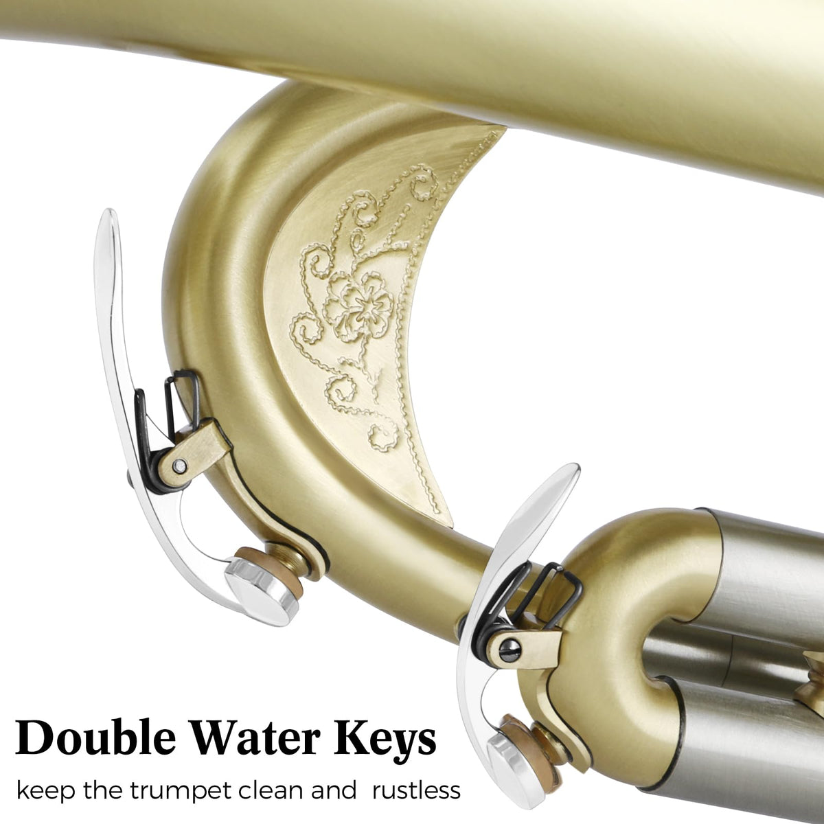 Brushed Finish Standard Brass Bb Trumpet Set with Hard Case W44971