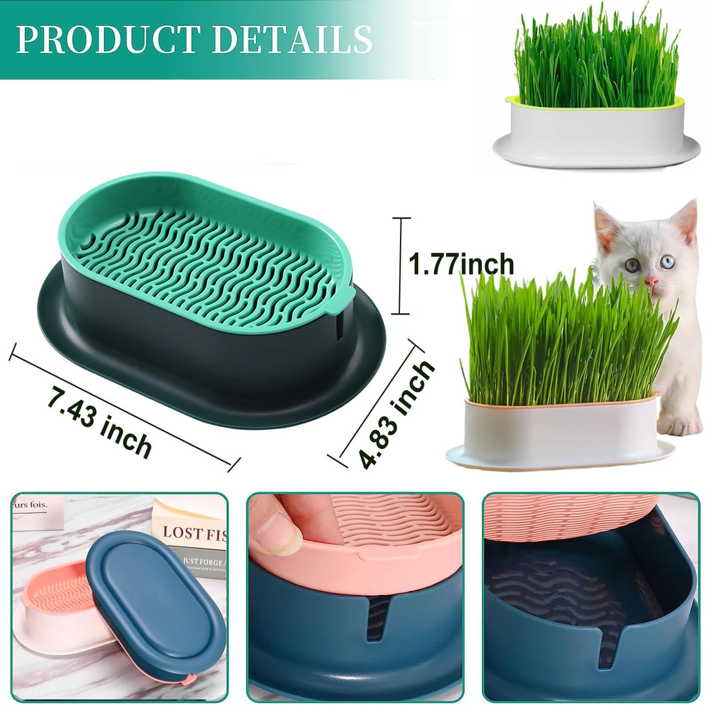 2Pcs Cat Grass Planter Hydroponic Growing Kit C809
