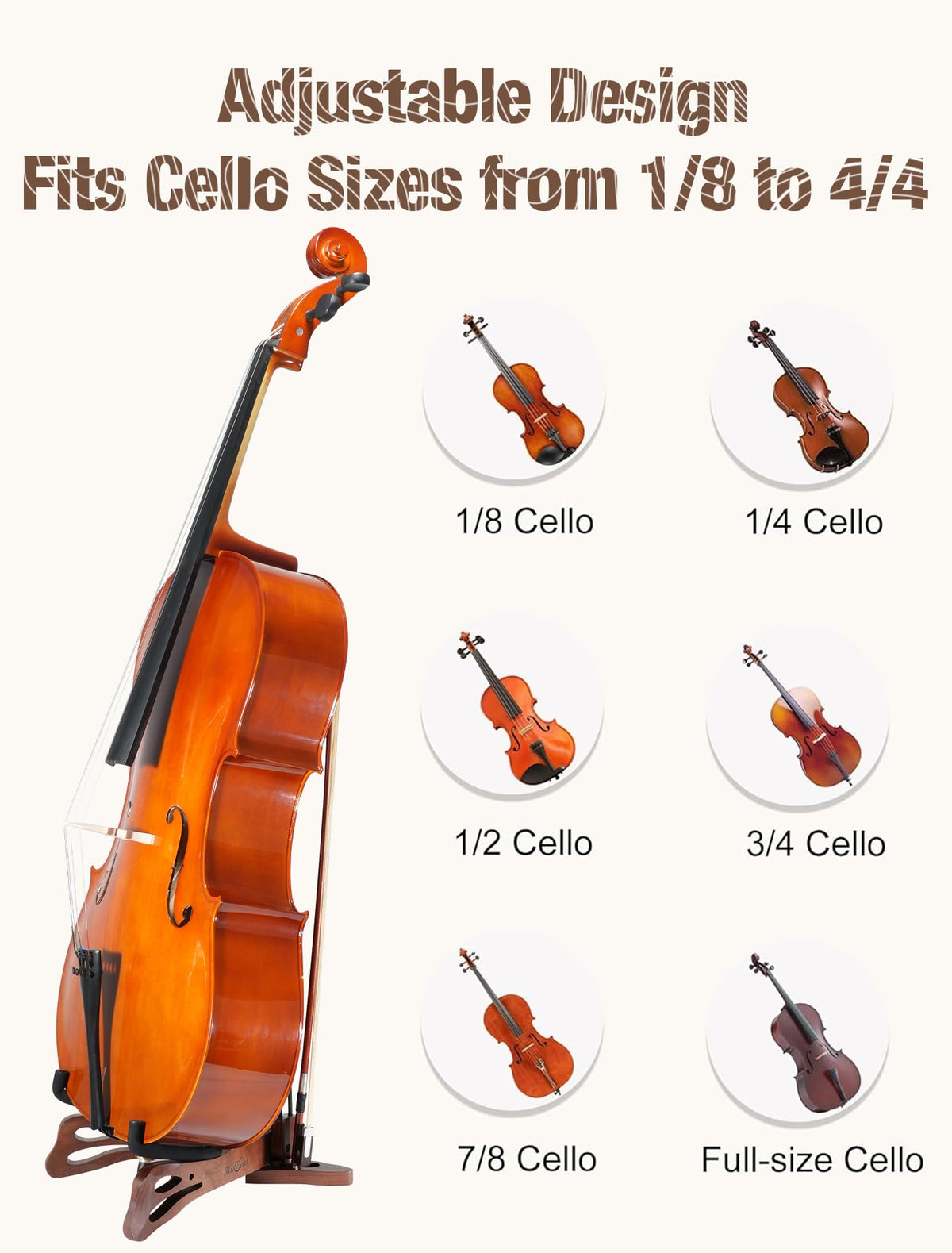 Walnut Cello Stand with Bow Holder O4547