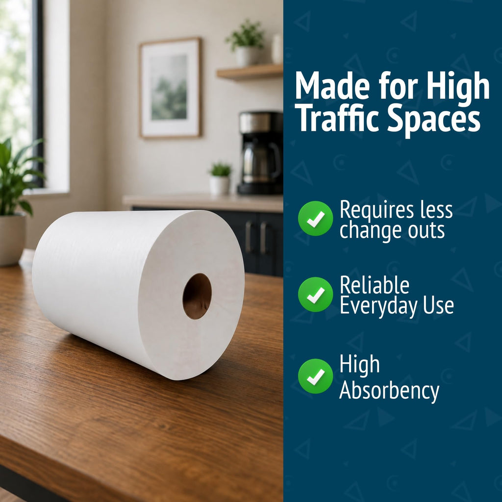 White 10 Inch Paper Towel Dispenser Refill, 6 Rolls M406450